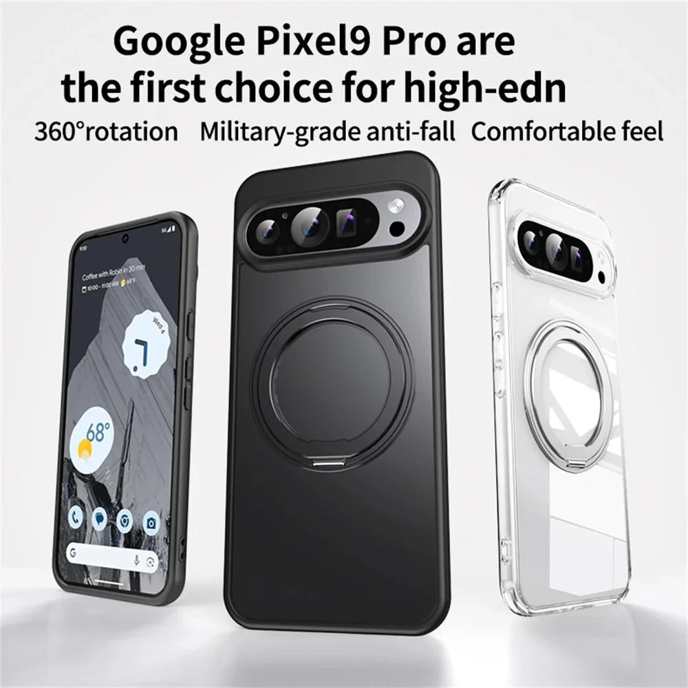 Google Pixel 9/ 9 Pro/ 9 Pro XL - MagSafe Schutz Hülle mit Ständer Ring, Stoßfest - Top Hüllen