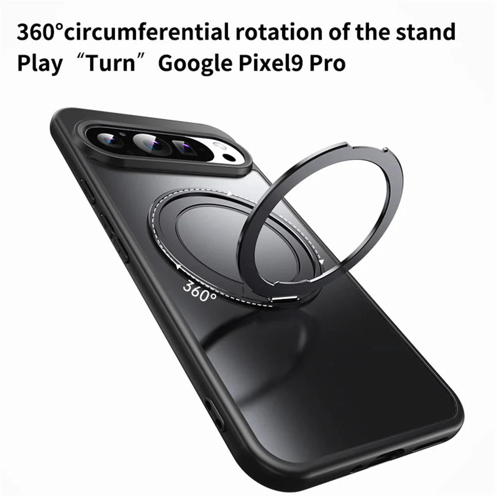 Google Pixel 9/ 9 Pro/ 9 Pro XL - MagSafe Schutz Hülle mit Ständer Ring, Stoßfest - Top Hüllen