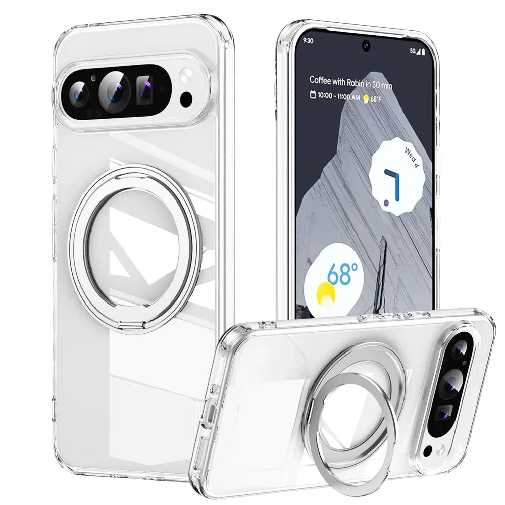 Google Pixel 9/ 9 Pro/ 9 Pro XL - MagSafe Schutz Hülle mit Ständer Ring, Stoßfest - Top Hüllen