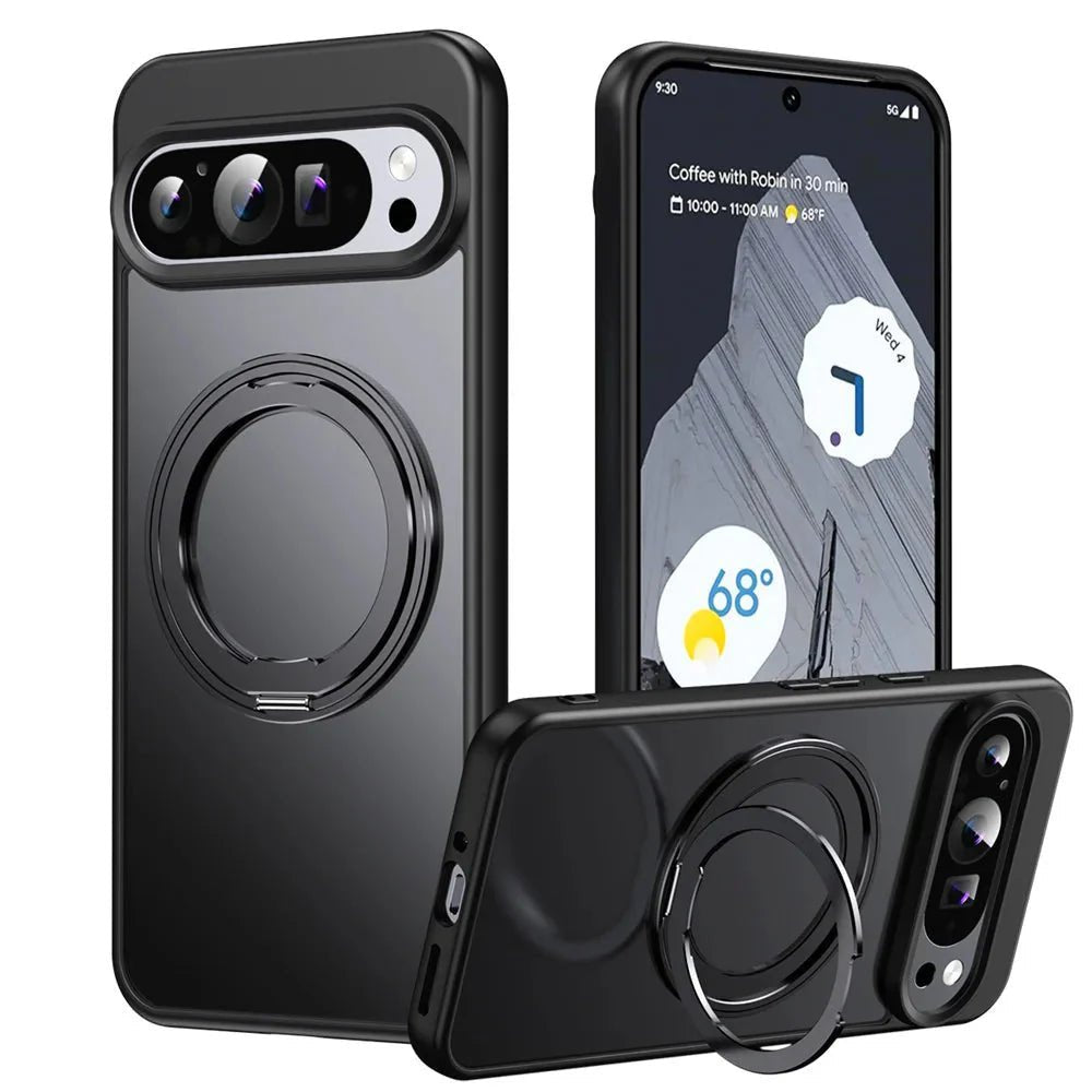 Google Pixel 9/ 9 Pro/ 9 Pro XL - MagSafe Schutz Hülle mit Ständer Ring, Stoßfest - Top Hüllen