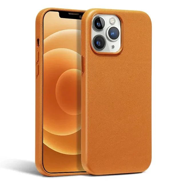 iPhone 13/ Pro/ Mini/ Pro Max - Lederoptik Hülle MagSafe, Stoßfest Bumper - Top Hüllen