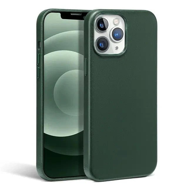 iPhone 13/ Pro/ Mini/ Pro Max - Lederoptik Hülle MagSafe, Stoßfest Bumper - Top Hüllen