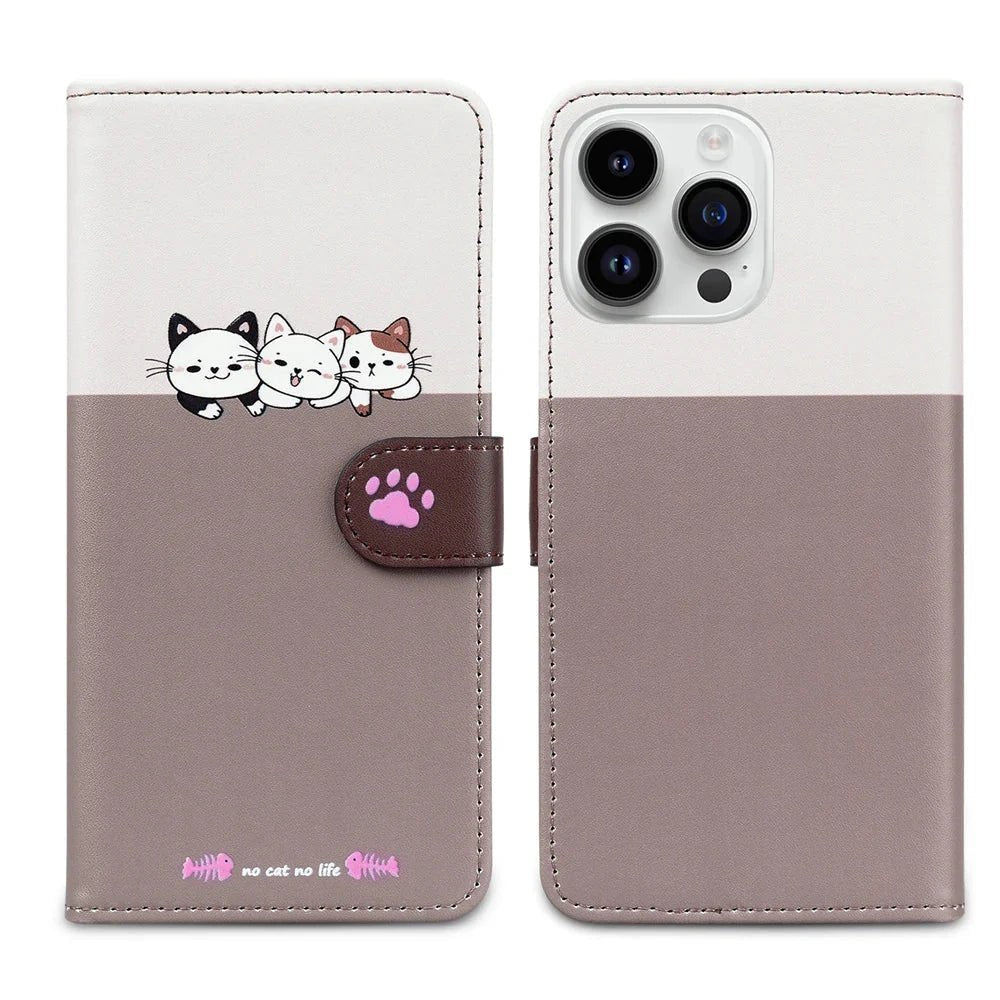 iPhone 13/ Pro/ Pro Max - PU Lederoptik Schutz Hülle, Kartenfach, Süß für Kinder Stoßfest - Top Hüllen