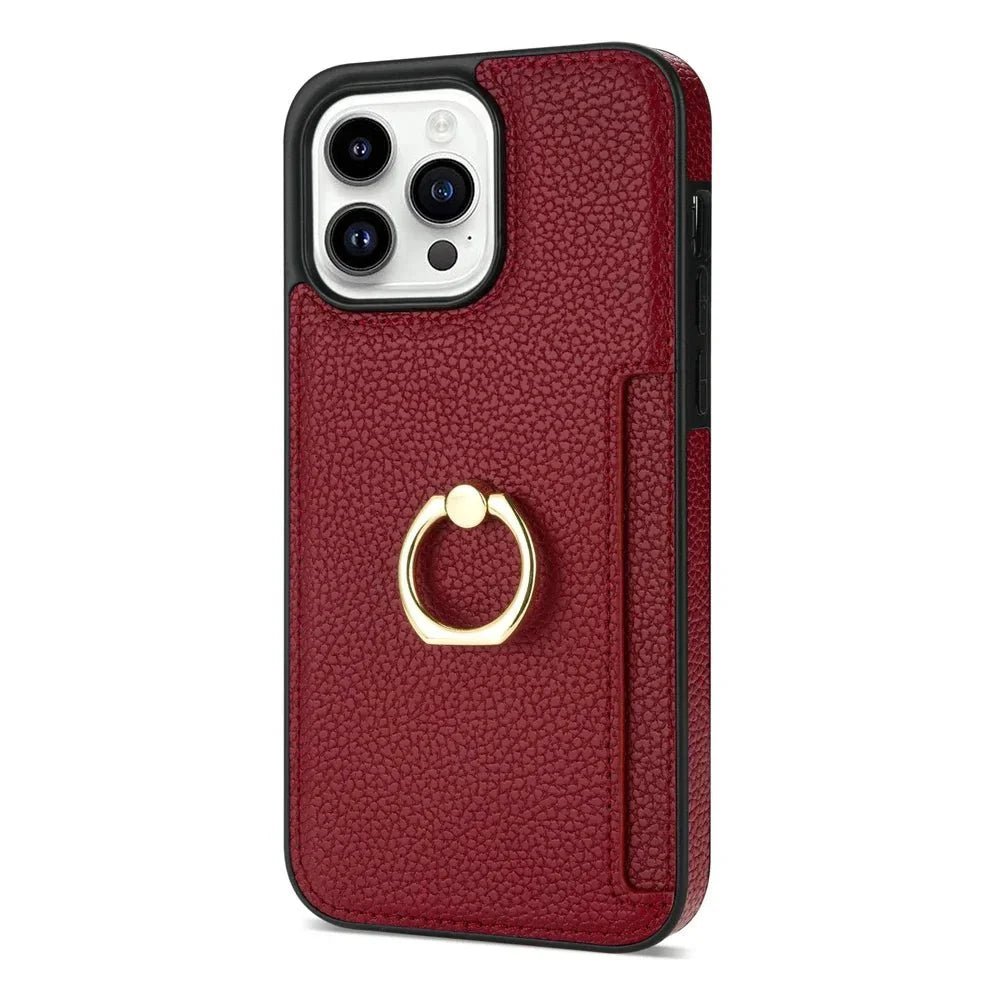 iPhone 13/ Pro/ Pro Max - Schutz Hülle mit Ring Halter und Kartenfach - Top Hüllen