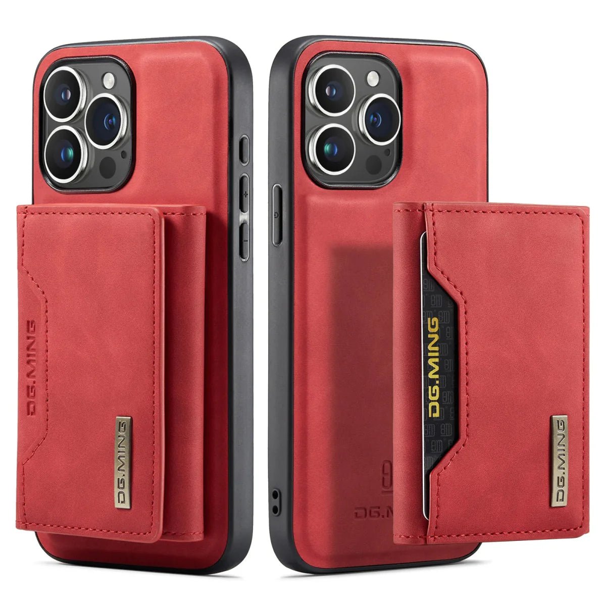 iPhone 14/ Pro/ Plus/ Pro Max - 2 in 1 Magnetische Lederoptik Hülle mit Abnehmbarem Portemonnaie mit Kartenfach - Top Hüllen