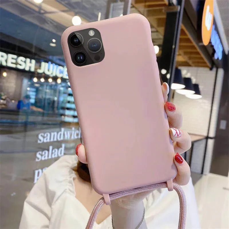 iPhone 14/ Pro/ Plus/ Pro Max - Cross Body Trend TPU Hülle mit Umhänge Kette, Trageband, Kordel - Top Hüllen