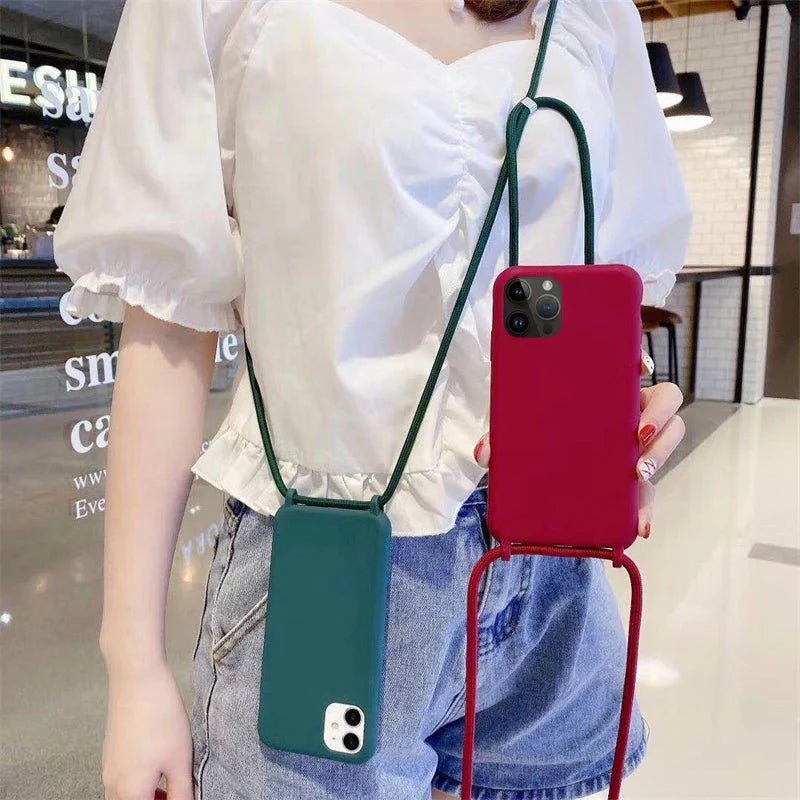 iPhone 14/ Pro/ Plus/ Pro Max - Cross Body Trend TPU Hülle mit Umhänge Kette, Trageband, Kordel - Top Hüllen