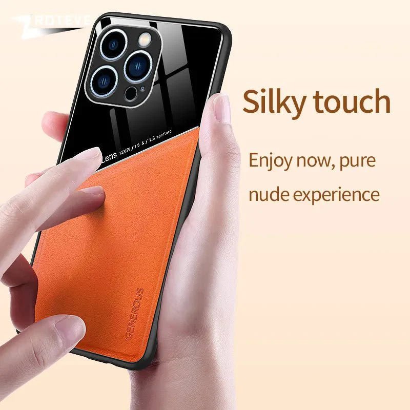 iPhone 14/ Pro/ Plus/ Pro Max - Elegante Pu Lederoptik Magnetische Hülle - Top Hüllen
