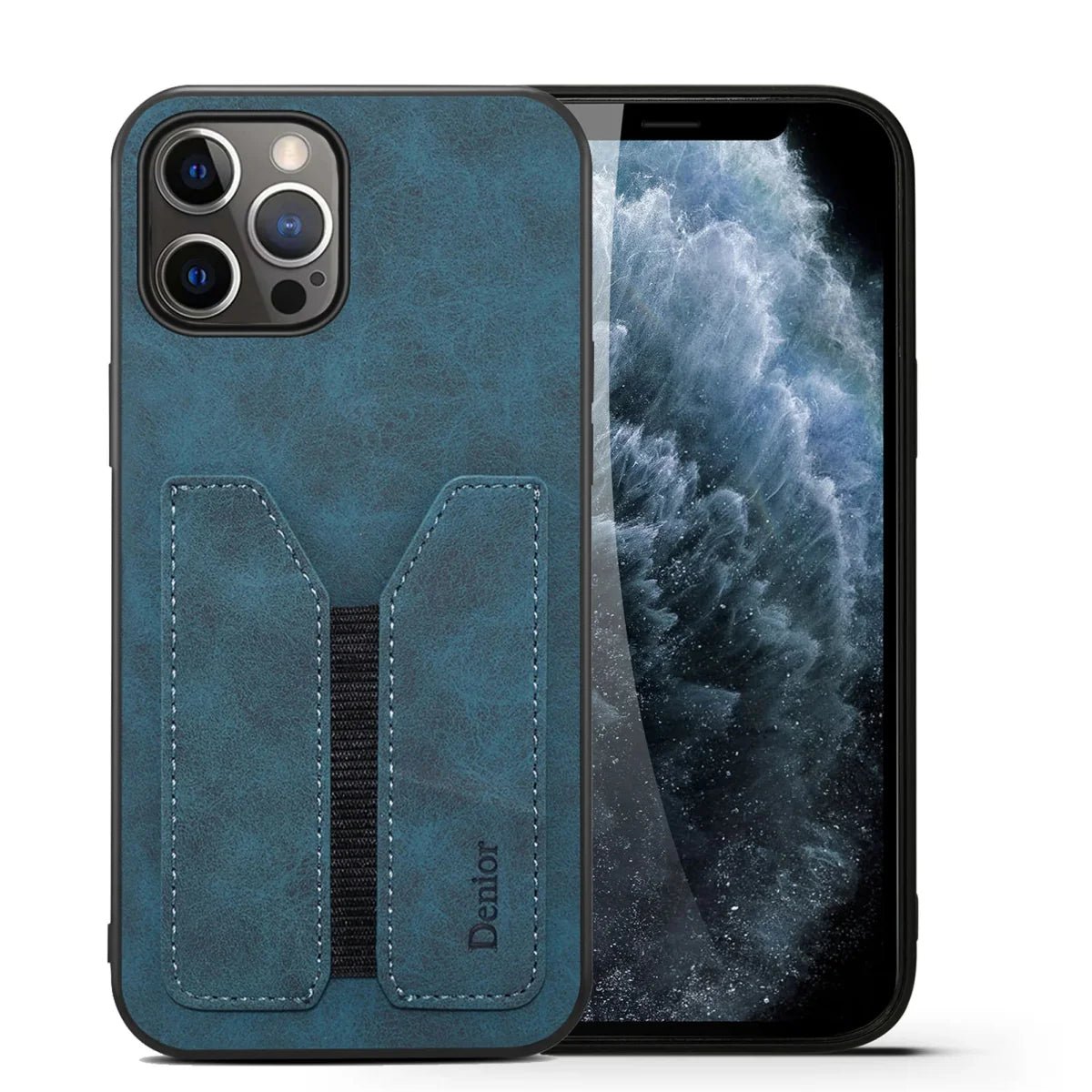iPhone 15/ Pro/ Plus/ Pro Max - Trend PU Lederoptik Schutz Hülle mit Karten Tasche - Fach - Top Hüllen