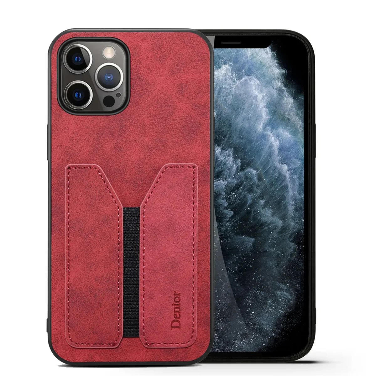 iPhone 15/ Pro/ Plus/ Pro Max - Trend PU Lederoptik Schutz Hülle mit Karten Tasche - Fach - Top Hüllen