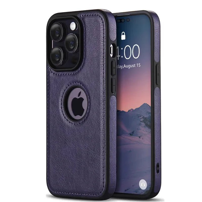 iPhone 15/ Pro/ Plus/ Pro Max - Weiche Business Lederoptik Luxus Schutz Hülle für dein iPhone, Stoßfest - Top Hüllen