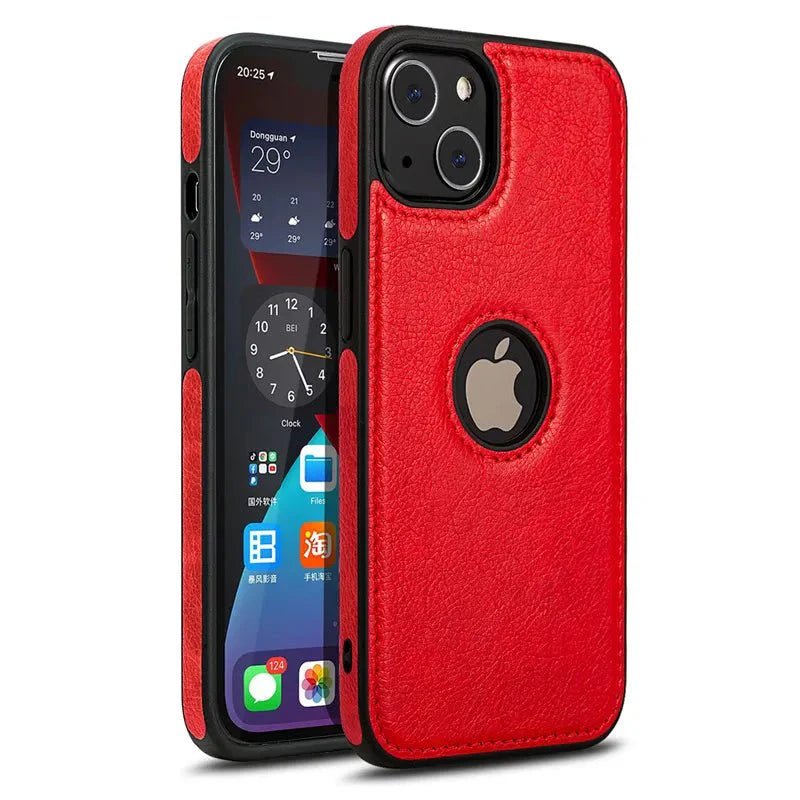 iPhone 15/ Pro/ Plus/ Pro Max - Weiche Business Lederoptik Luxus Schutz Hülle für dein iPhone, Stoßfest - Top Hüllen