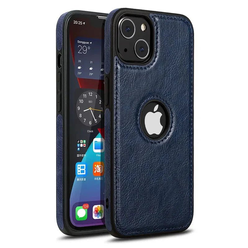 iPhone 15/ Pro/ Plus/ Pro Max - Weiche Business Lederoptik Luxus Schutz Hülle für dein iPhone, Stoßfest - Top Hüllen