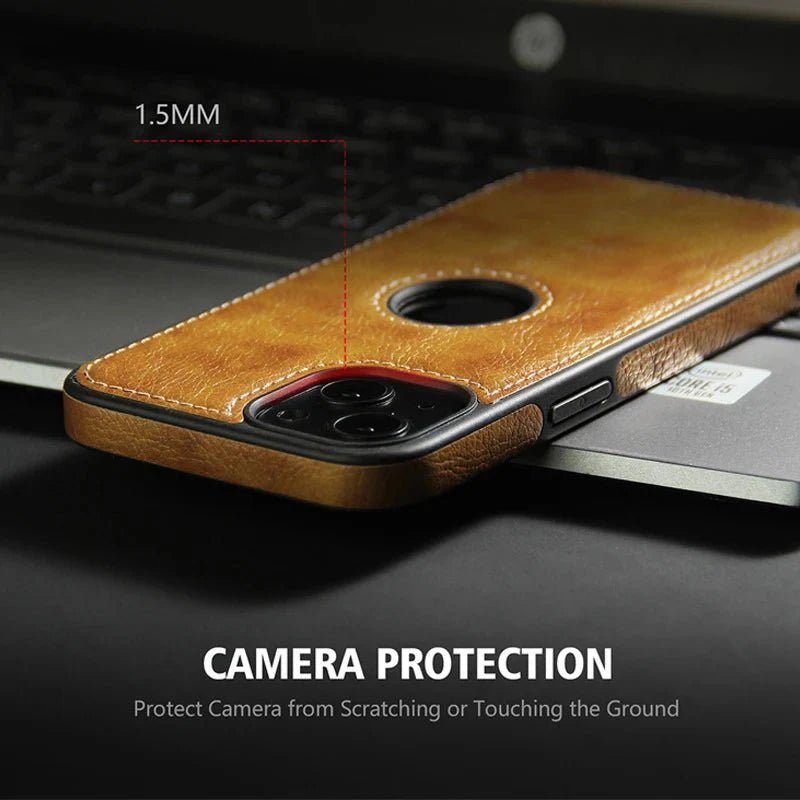 iPhone 15/ Pro/ Plus/ Pro Max - Weiche Business Lederoptik Luxus Schutz Hülle für dein iPhone, Stoßfest - Top Hüllen