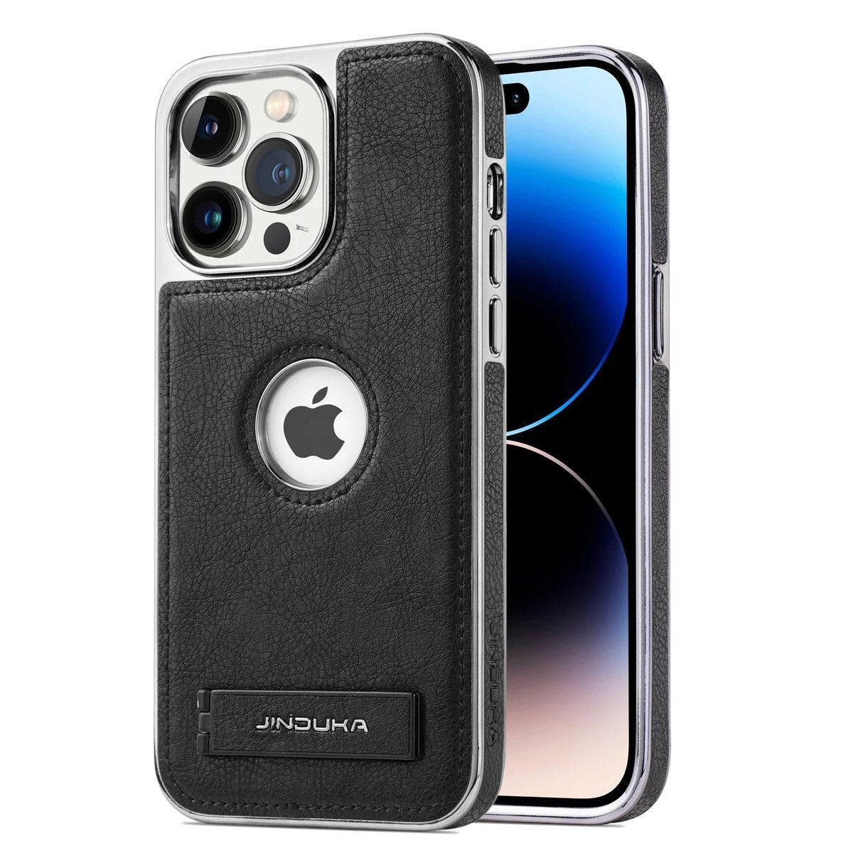 iPhone 15/ Pro/ Pro Max - Lederoptik Schutz Hülle mit Ständer - Top Hüllen
