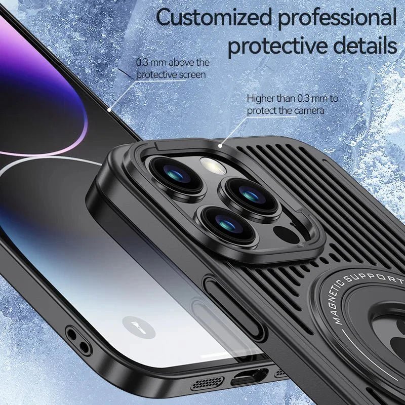 iPhone 15/ Pro/ Pro Max - Magnetische Magsafe Atmungsaktive Schutz Hülle mit Ring Halter - Top Hüllen
