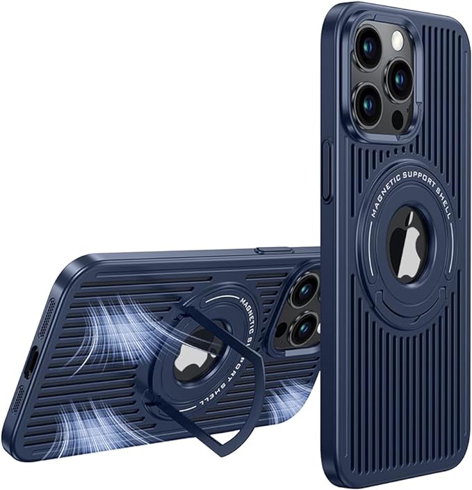 iPhone 15/ Pro/ Pro Max - Magnetische Magsafe Atmungsaktive Schutz Hülle mit Ring Halter - Top Hüllen