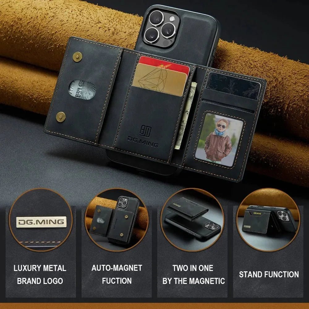 iPhone 16/ Pro/ Plus/ Pro Max - 2 in 1 Magnetische Schutz Hülle mit Portemonnaie - Top Hüllen