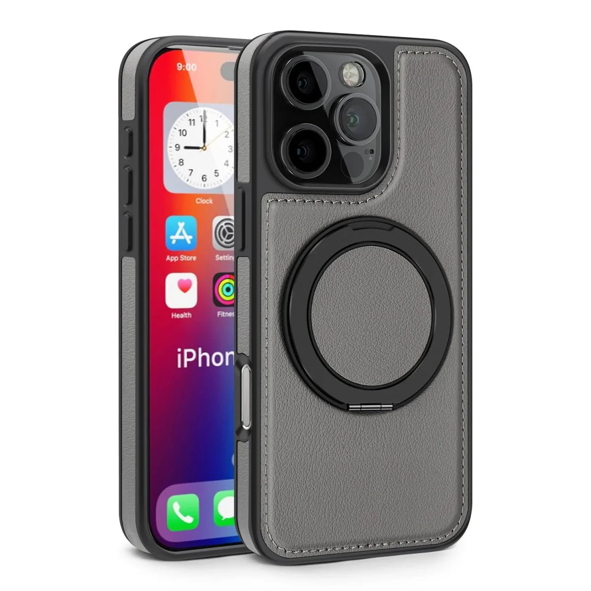 iPhone 16/ Pro/ Plus/ Pro Max - MagSafe Lederoptik Magnetische Schutz Hülle mit Ring - Top Hüllen