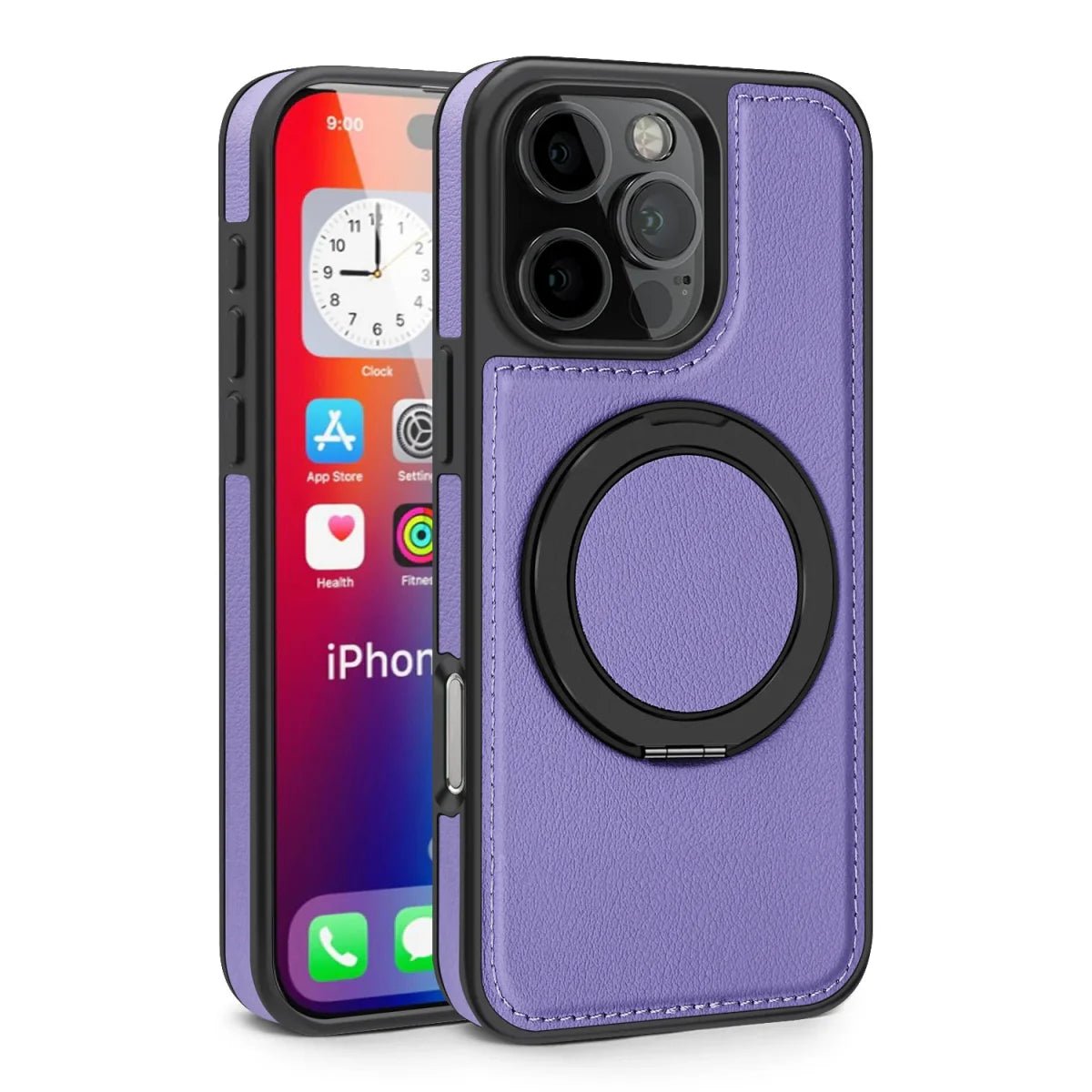 iPhone 16/ Pro/ Plus/ Pro Max - MagSafe Lederoptik Magnetische Schutz Hülle mit Ring - Top Hüllen