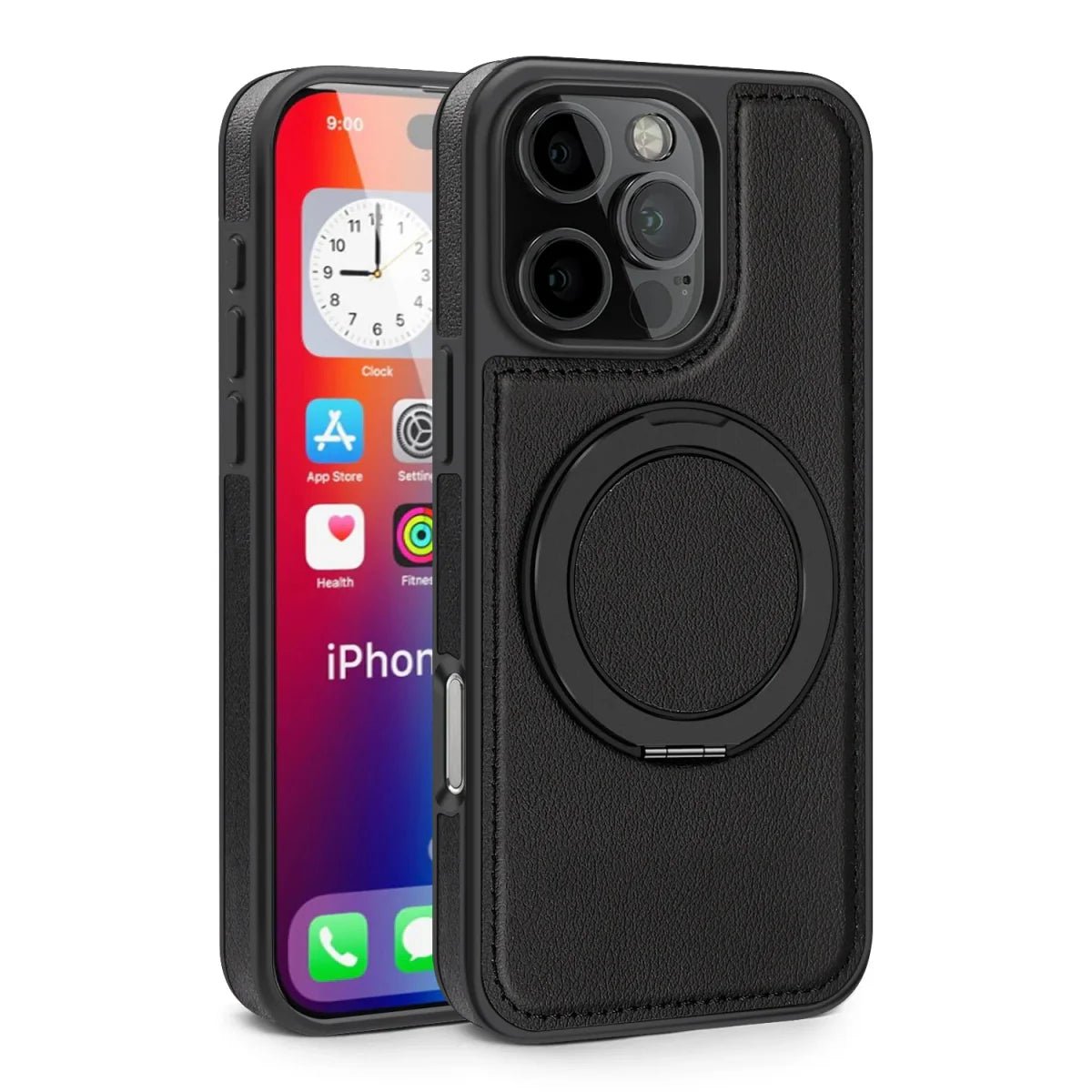 iPhone 16/ Pro/ Plus/ Pro Max - MagSafe Lederoptik Magnetische Schutz Hülle mit Ring - Top Hüllen