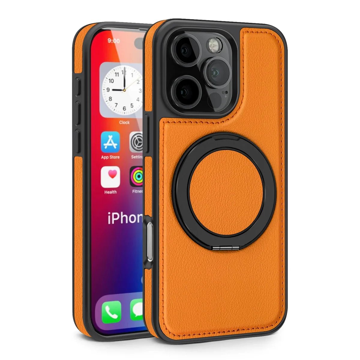 iPhone 16/ Pro/ Plus/ Pro Max - MagSafe Lederoptik Magnetische Schutz Hülle mit Ring - Top Hüllen
