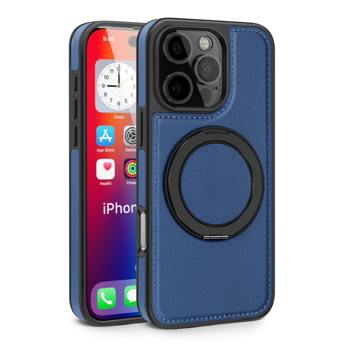 iPhone 16/ Pro/ Plus/ Pro Max - MagSafe Lederoptik Magnetische Schutz Hülle mit Ring - Top Hüllen