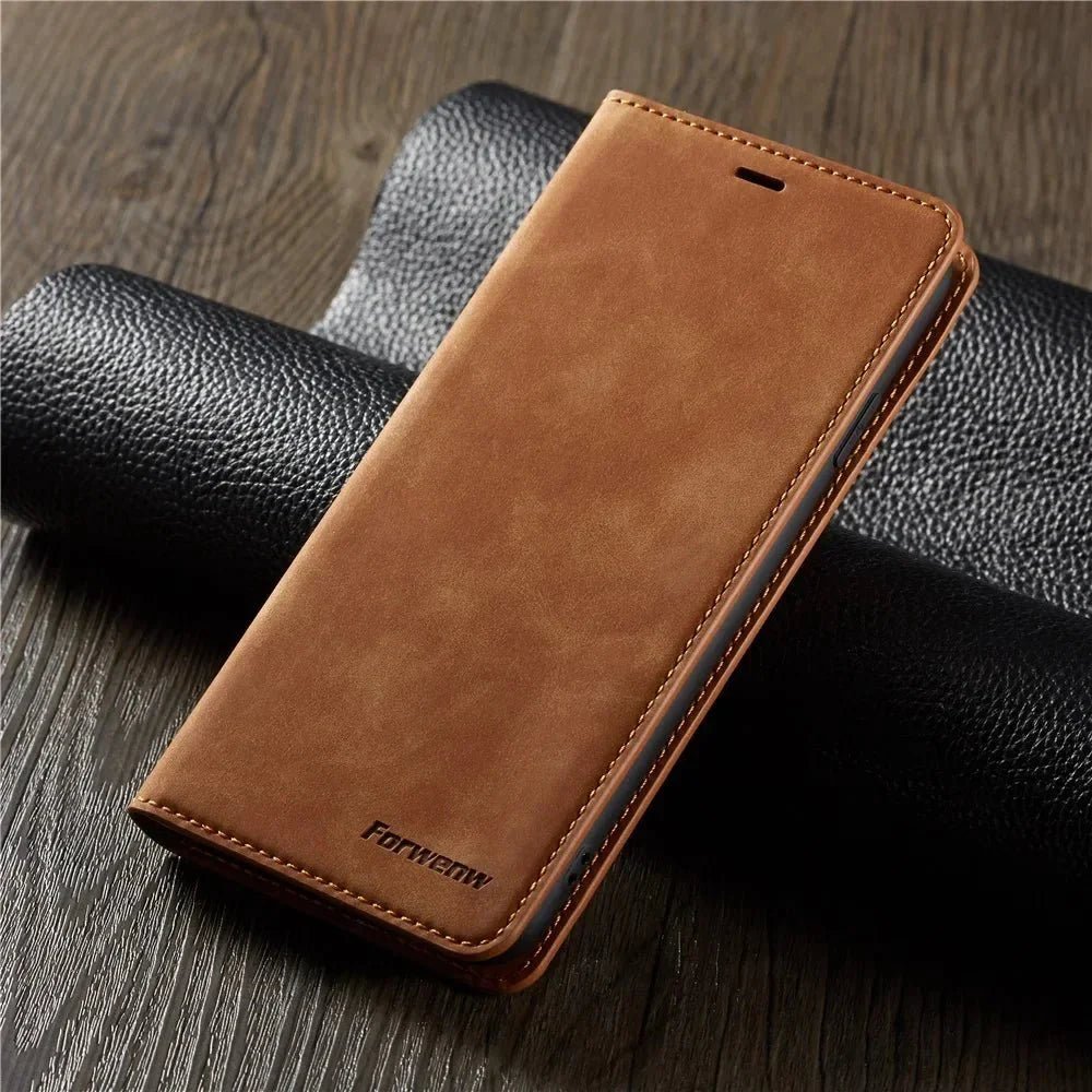 iPhone 16/ Pro/ Plus/ Pro Max - Schutz Klapp Hülle mit Abdeckung und Kartenfach - Top Hüllen