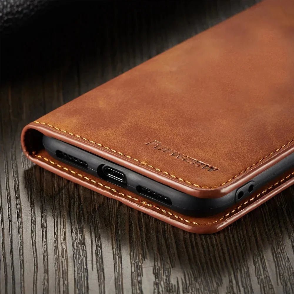 iPhone 16/ Pro/ Plus/ Pro Max - Schutz Klapp Hülle mit Abdeckung und Kartenfach - Top Hüllen