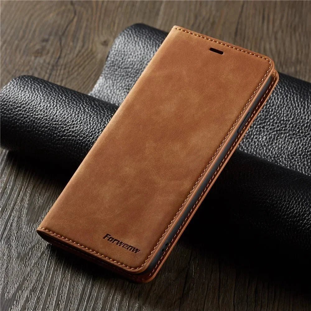 iPhone 16/ Pro/ Plus/ Pro Max - Schutz Klapp Hülle mit Display Schutz und Kartenfach - Top Hüllen