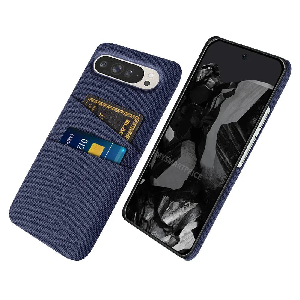 Google Pixel 9/ 9 Pro/ 9 Pro XL - Moderne Stoff Textur Schutz Hülle, Kartenfach - Top Hüllen