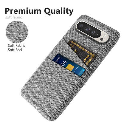 Google Pixel 9/ 9 Pro/ 9 Pro XL - Moderne Stoff Textur Schutz Hülle, Kartenfach - Top Hüllen
