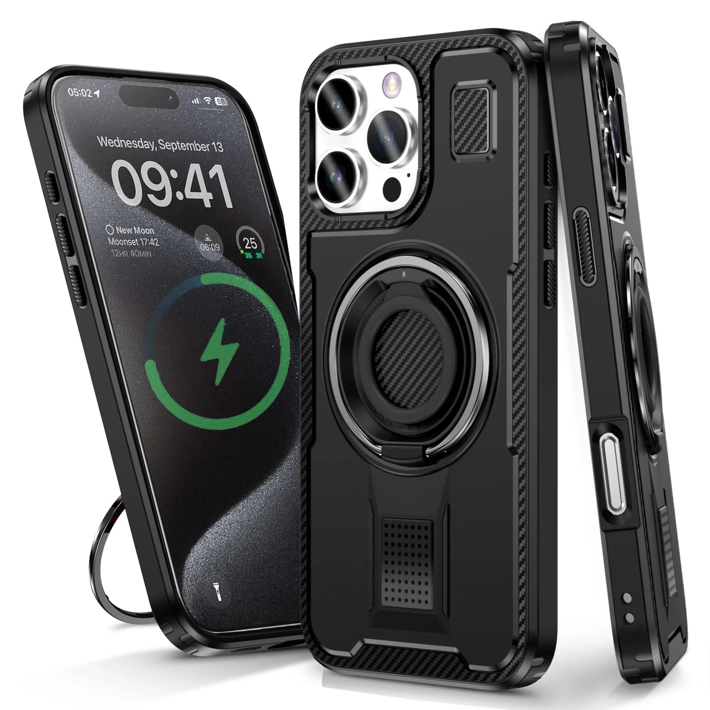 iPhone 16/ Pro/ Plus/ Pro Max - Robuste MagSafe Schutz Hülle, Stoßfest mit Ring - Top Hüllen