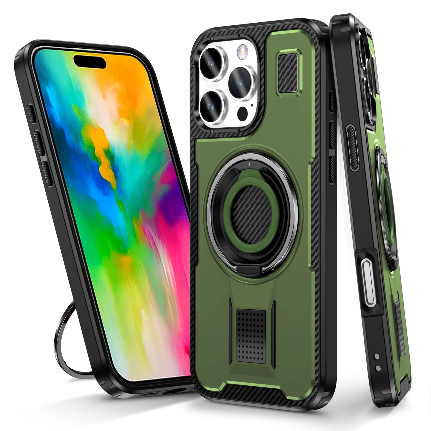iPhone 16/ Pro/ Plus/ Pro Max - Robuste MagSafe Schutz Hülle, Stoßfest mit Ring - Top Hüllen
