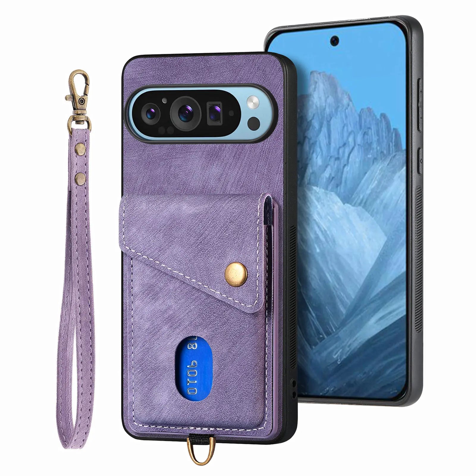 Google Pixel 9/ 9 Pro/ 9 Pro XL - Schutz Hülle Kartenfach und Armband - Top Hüllen