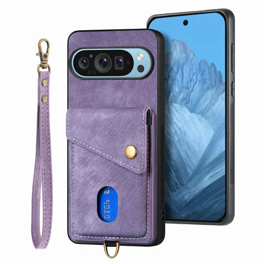 Google Pixel 9/ 9 Pro/ 9 Pro XL - Schutz Hülle Kartenfach und Armband - Top Hüllen