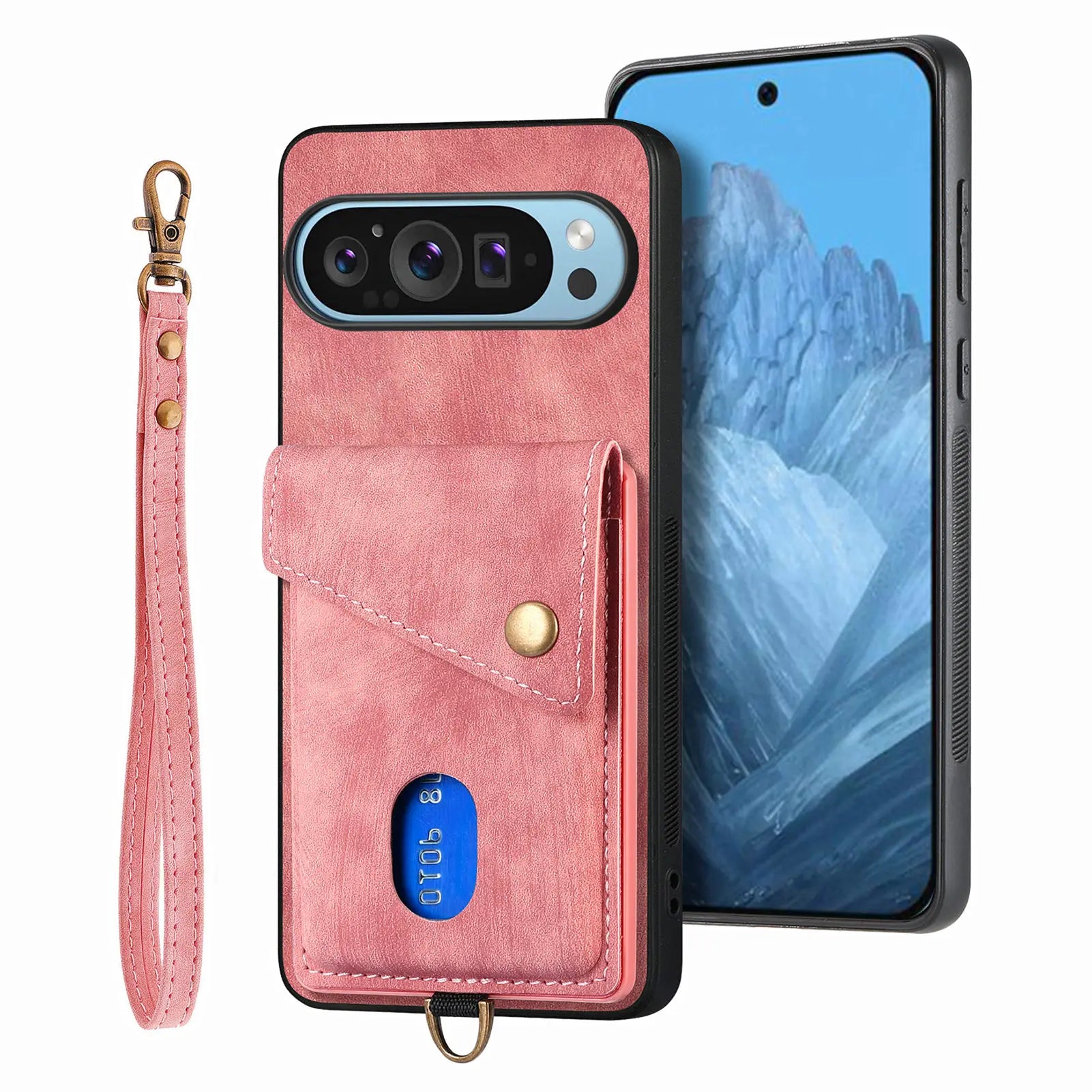 Google Pixel 9/ 9 Pro/ 9 Pro XL - Schutz Hülle Kartenfach und Armband - Top Hüllen