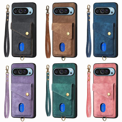 Google Pixel 9/ 9 Pro/ 9 Pro XL - Schutz Hülle Kartenfach und Armband - Top Hüllen