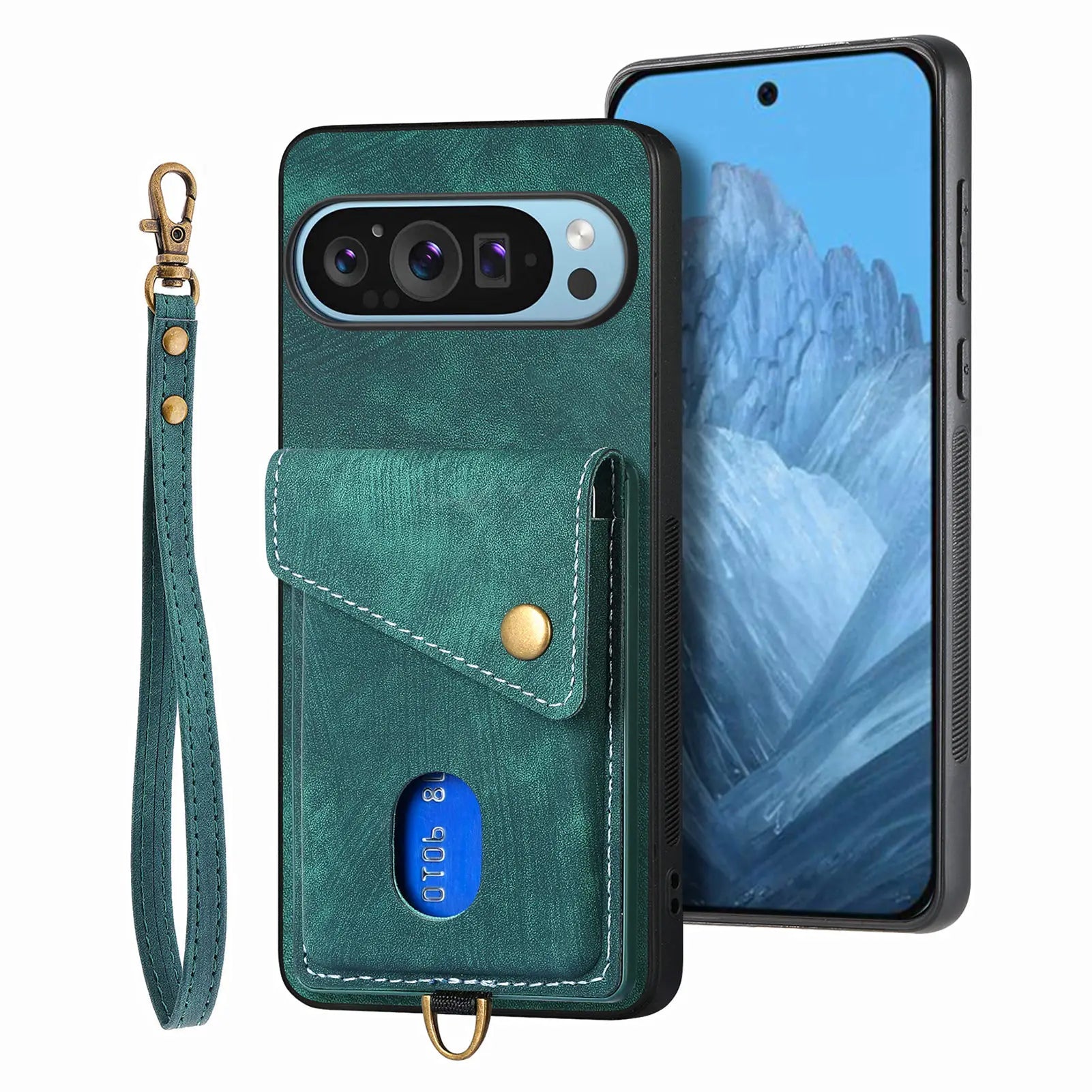 Google Pixel 9/ 9 Pro/ 9 Pro XL - Schutz Hülle Kartenfach und Armband - Top Hüllen