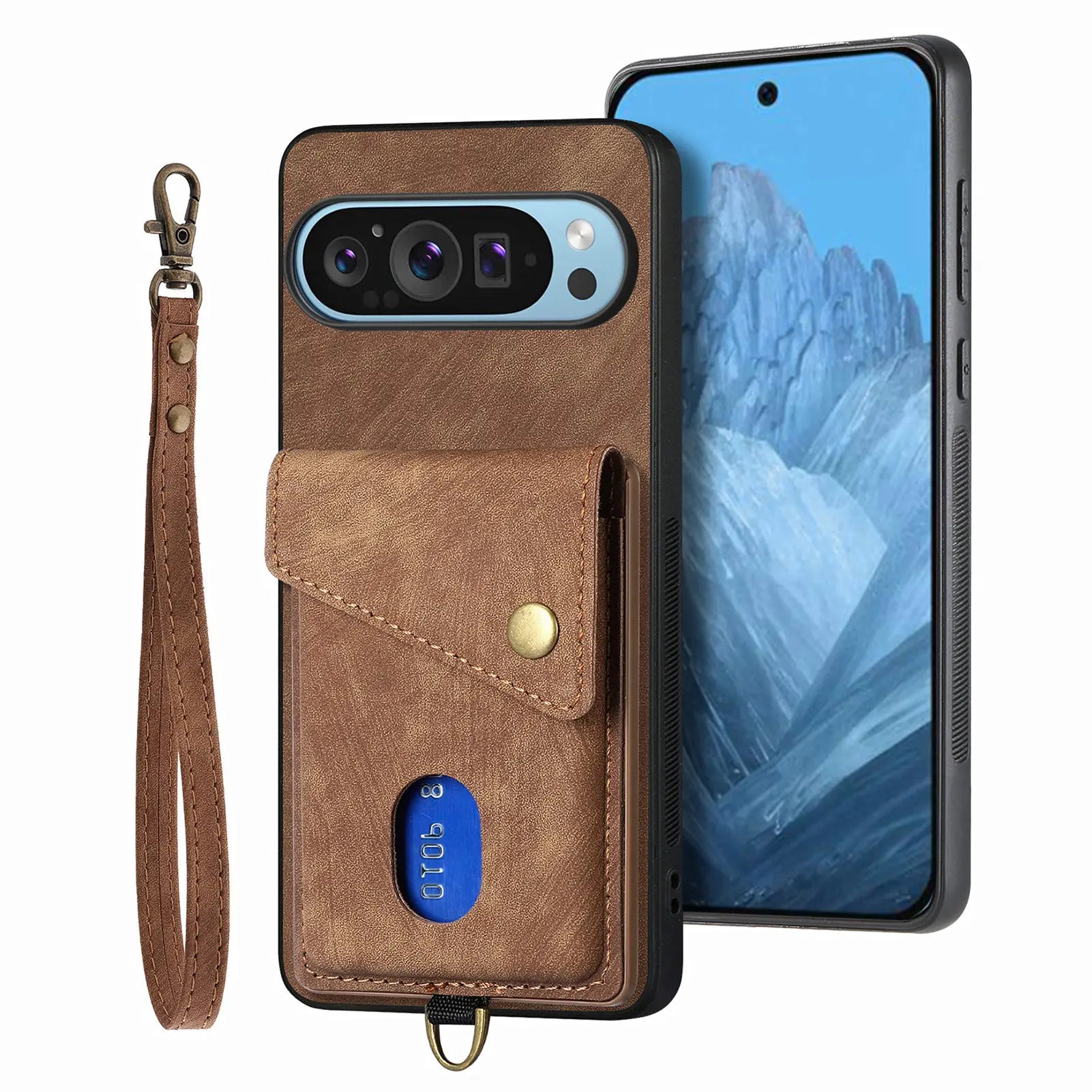 Google Pixel 9/ 9 Pro/ 9 Pro XL - Schutz Hülle Kartenfach und Armband - Top Hüllen