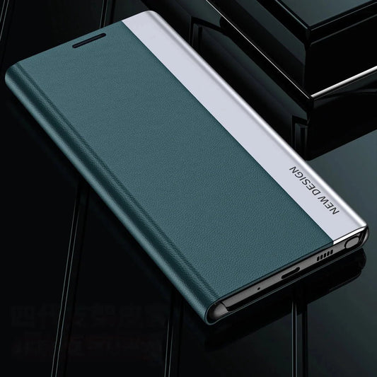 Galaxy S22/ S22 Plus/ S22 Ultra - Magnetisch Luxus Kunstleder Hülle Flip mit Display Abdeckung - Top Hüllen