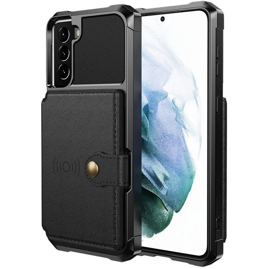 Galaxy S22/ S22 Plus/ S22 Ultra - Schutz Hülle mit Magnetischer PU Lederoptik Brieftasche und Kartenfach - Top Hüllen