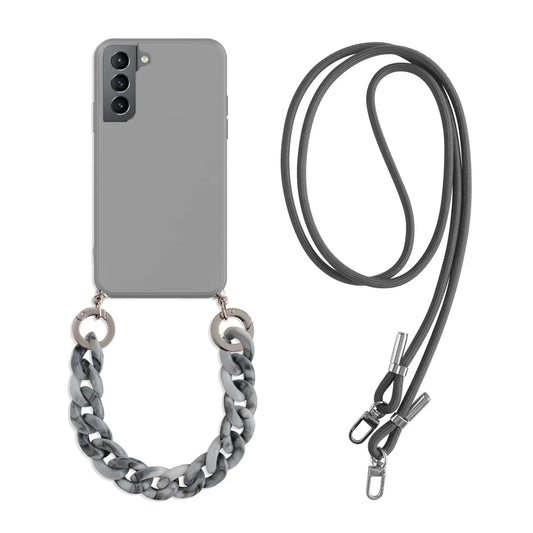 Galaxy S23/ S23 Plus/ S23 Ultra - Crossbody Hülle Lanyard Marmor Kette - Top Hüllen
