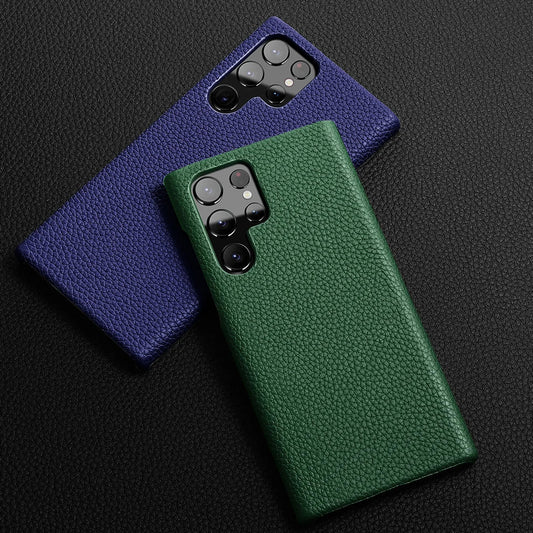 Galaxy S23/ S23 Plus/ S23 Ultra - Elegante Lederoptik Schutz Hülle Stoßfest - Top Hüllen