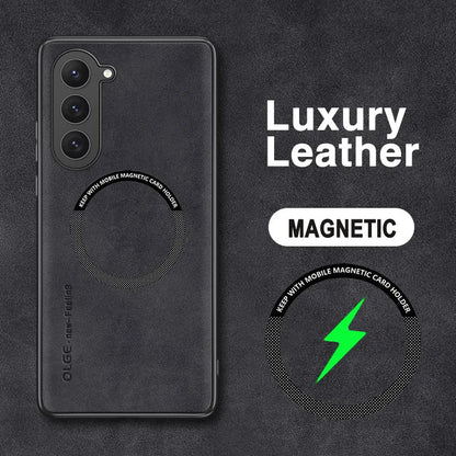 Galaxy S23 / S23 Plus/ S23 Ultra - MagSafe Lederoptik Schutz Hülle, Kabellose Ladung, Soft - Top Hüllen