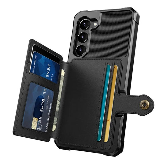 Galaxy S23/ S23 Plus/ S23 Ultra - Schutz Hülle mit Magnetischer PU Lederoptik Brieftasche und Kartenfach - Top Hüllen