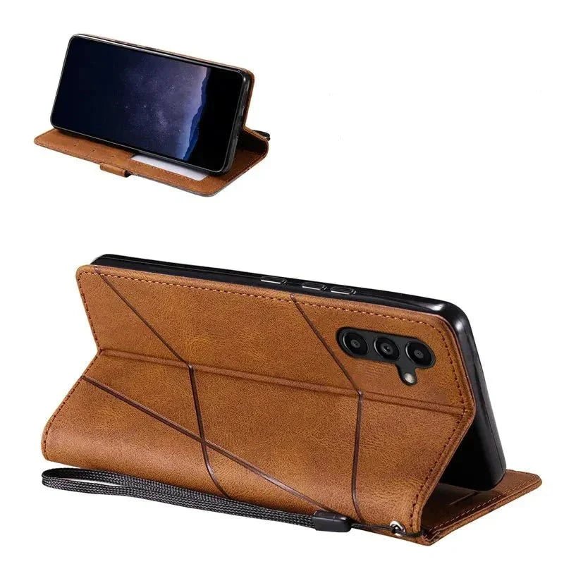 Galaxy S23/ S23 Plus/ S23 Ultra - TPU Lederoptik Brieftasche Flip Schutz Hülle mit Kartenfach, Geldfach - Top Hüllen