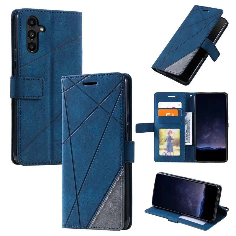 Galaxy S23/ S23 Plus/ S23 Ultra - TPU Lederoptik Brieftasche Flip Schutz Hülle mit Kartenfach, Geldfach - Top Hüllen