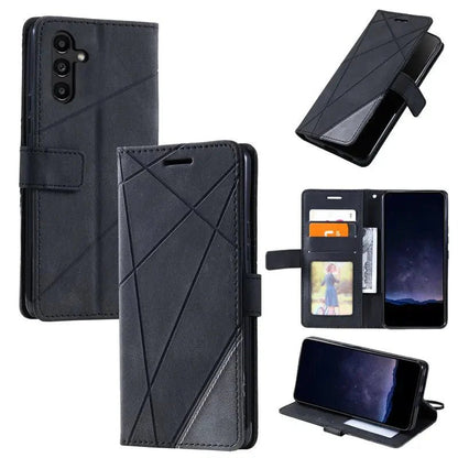 Galaxy S23/ S23 Plus/ S23 Ultra - TPU Lederoptik Brieftasche Flip Schutz Hülle mit Kartenfach, Geldfach - Top Hüllen