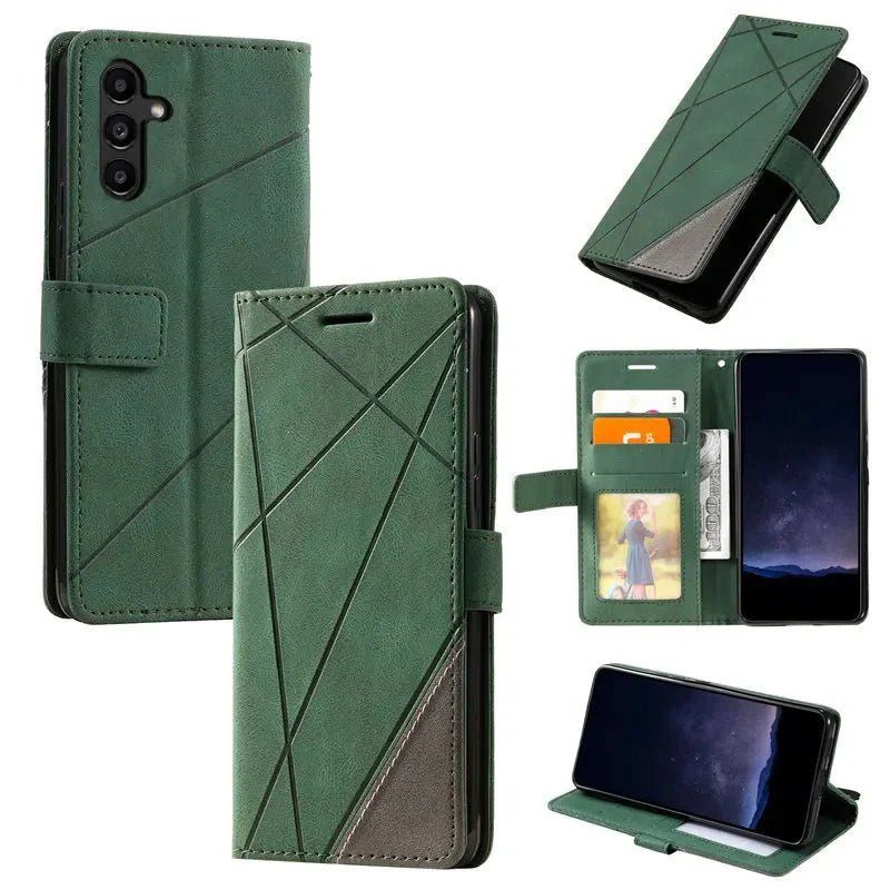 Galaxy S23/ S23 Plus/ S23 Ultra - TPU Lederoptik Brieftasche Flip Schutz Hülle mit Kartenfach, Geldfach - Top Hüllen
